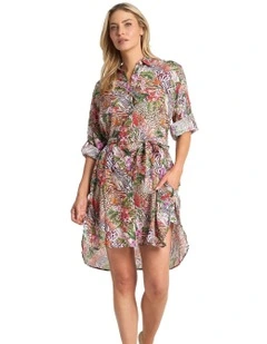Lilymaze Button Through Dress in Multi