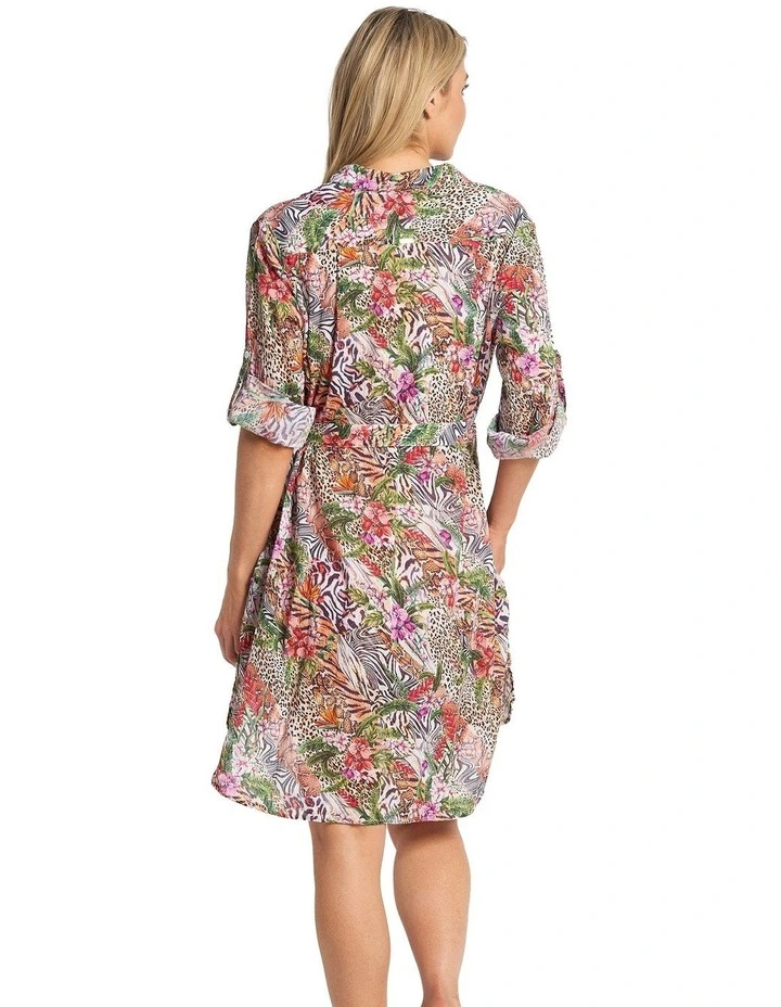 Lilymaze Button Through Dress in Multi image 2