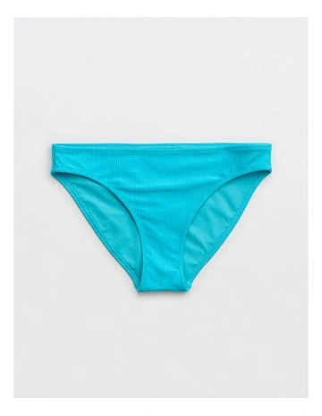Shine Rib Full Coverage Bikini Bottom in Barbados