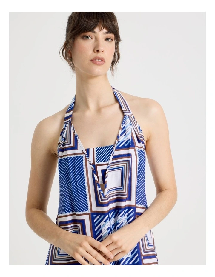 Miranda Overswim Dress in Navy Scarf Print image 2