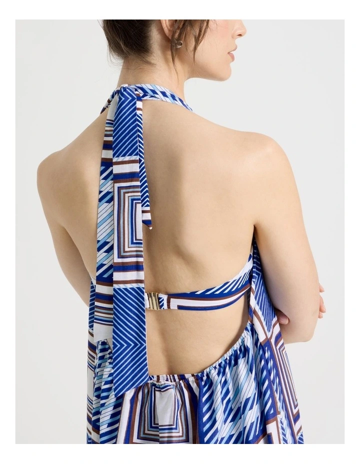 Miranda Overswim Dress in Navy Scarf Print image 4