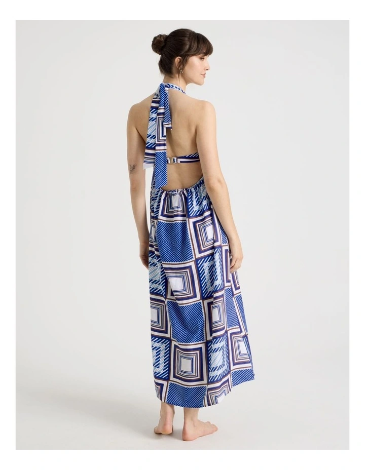 Miranda Overswim Dress in Navy Scarf Print image 5