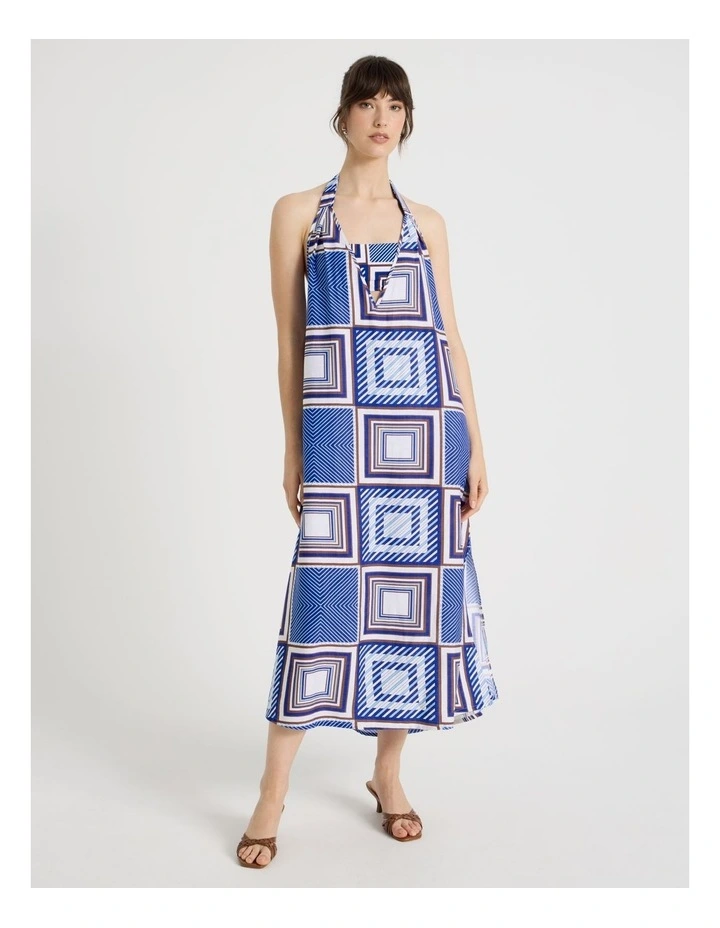 Miranda Overswim Dress in Navy Scarf Print image 7