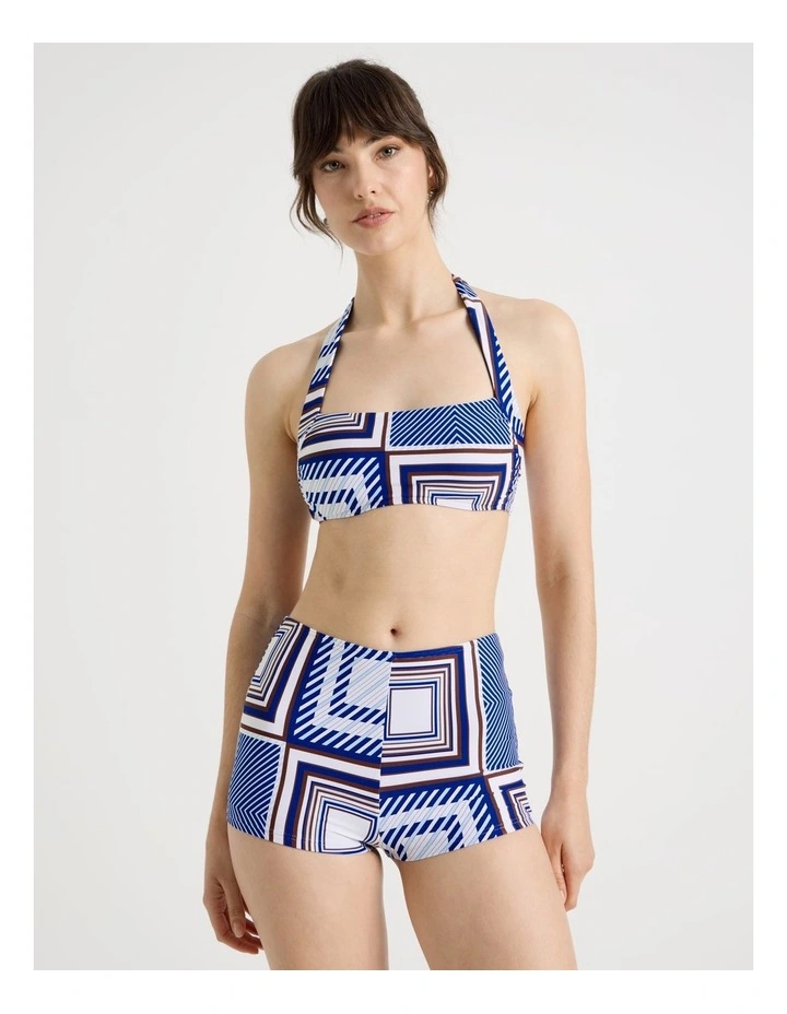 Chelsea Swim Shortie in Navy Scarf Print image 1