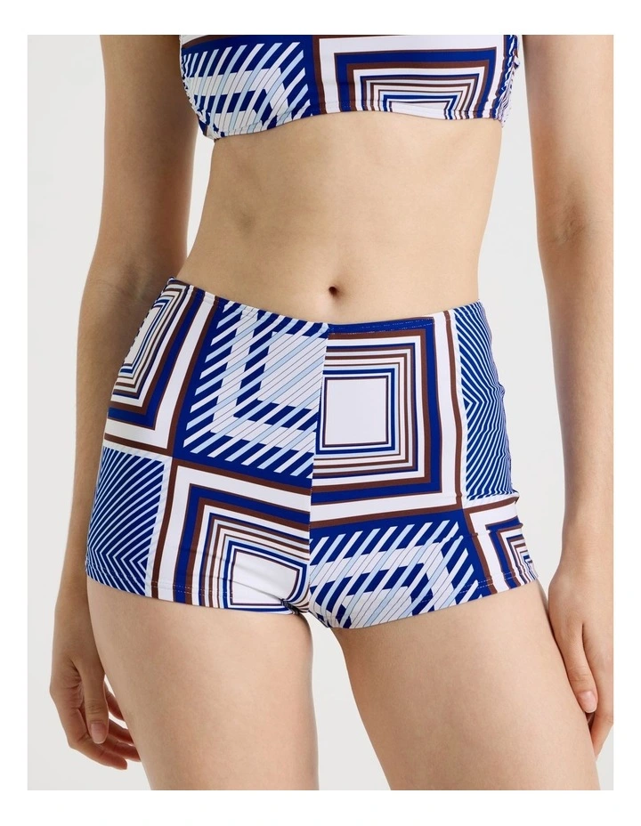 Chelsea Swim Shortie in Navy Scarf Print image 3