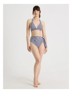 Laurel High Swim Bottom in Navy Stripe