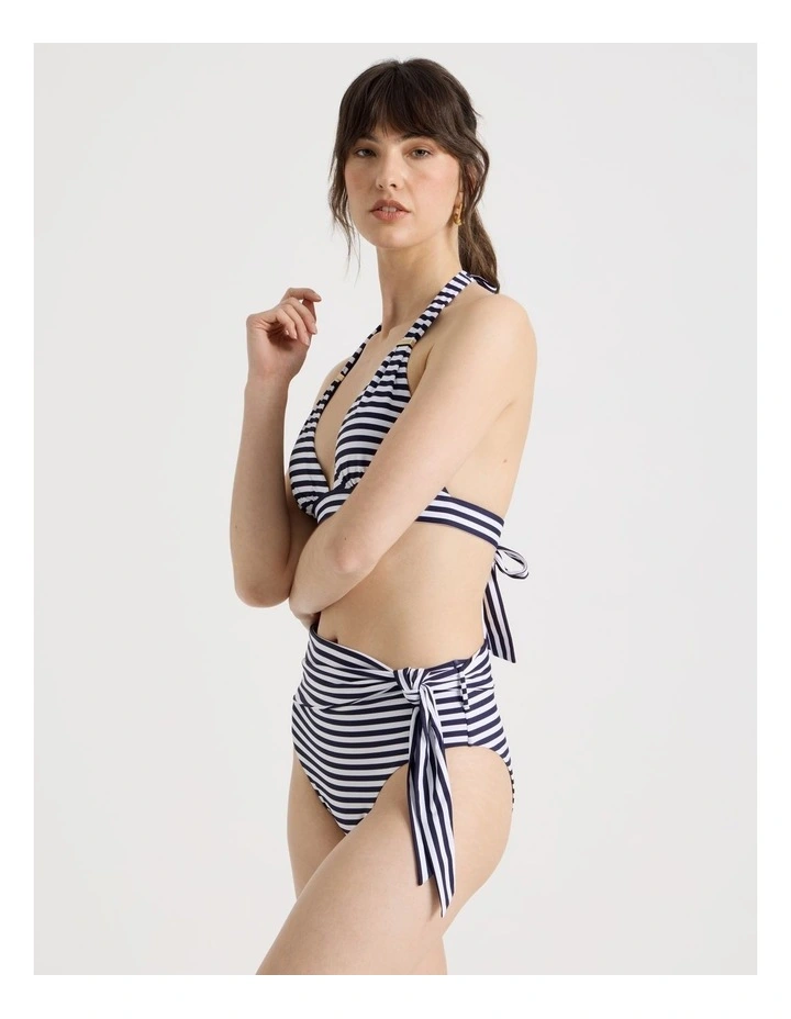 Laurel High Swim Bottom in Navy Stripe image 4