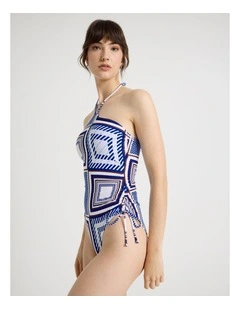 Eloise Swimsuit in Navy Scarf Print