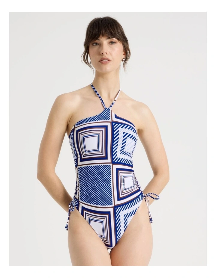 Eloise Swimsuit in Navy Scarf Print image 5