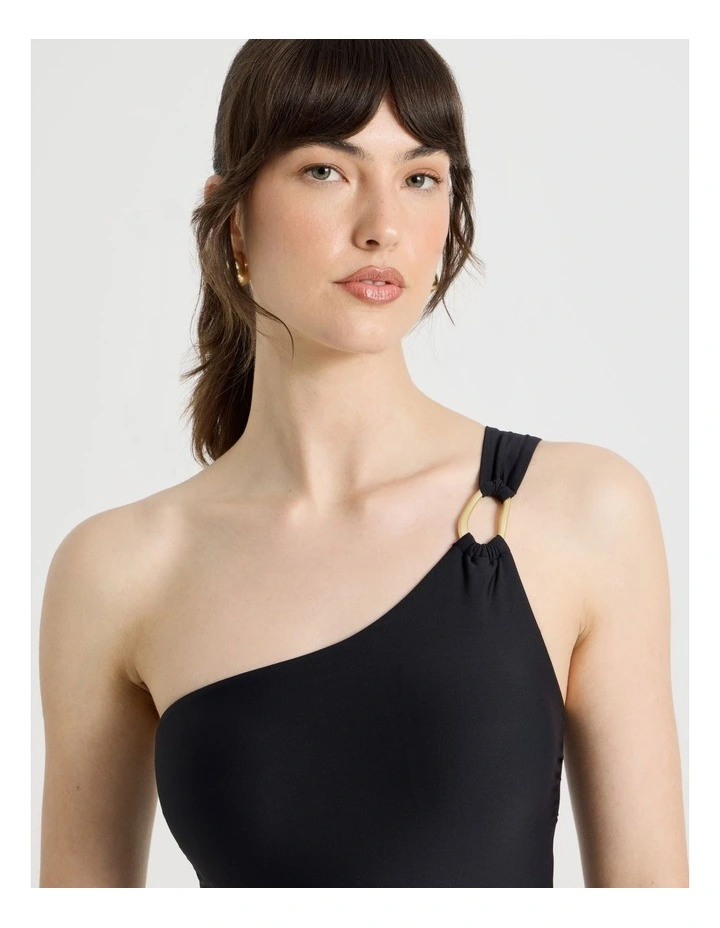 Celeste One Shoulder Swimsuit in Black image 5