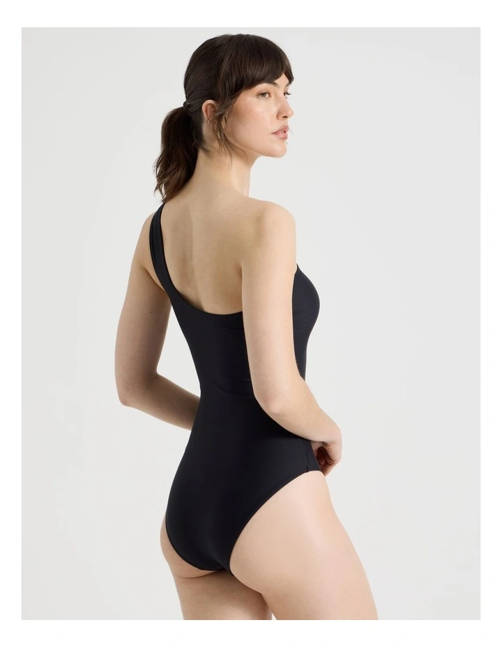 Celeste One Shoulder Swimsuit in Black image 6