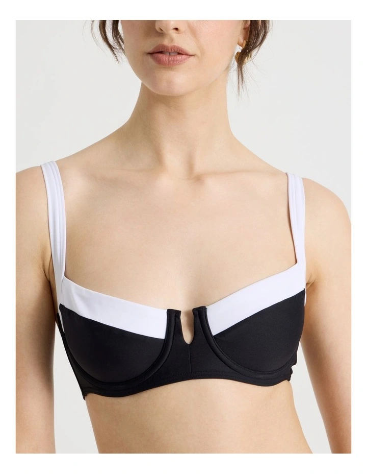 Lulu Swim Top in Black image 2