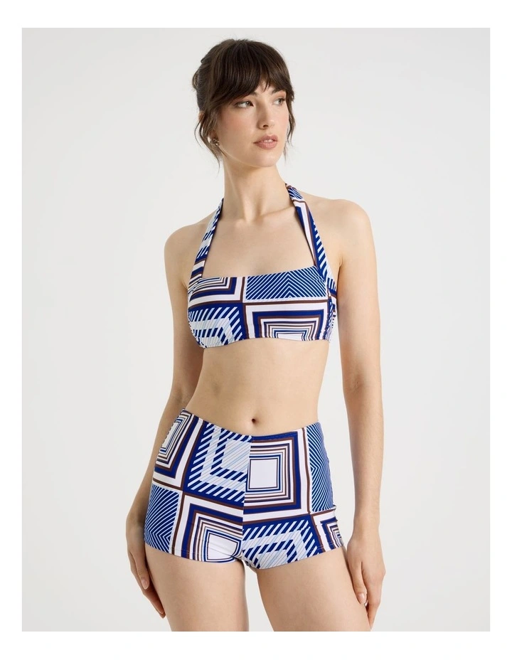 Michelle Swim Top in Navy Scarf Print image 2