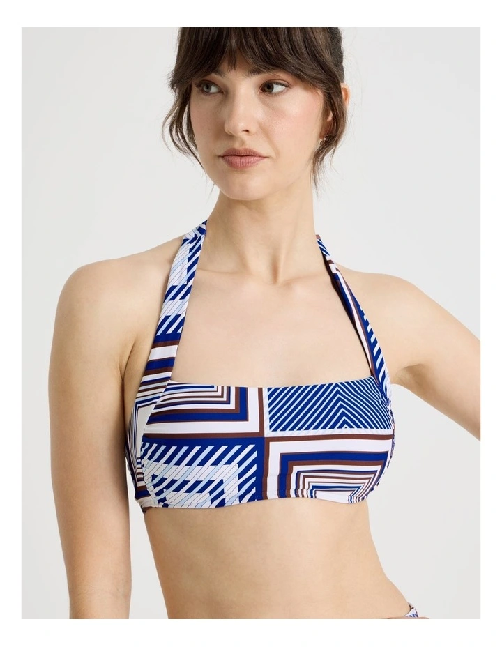 Michelle Swim Top in Navy Scarf Print image 4