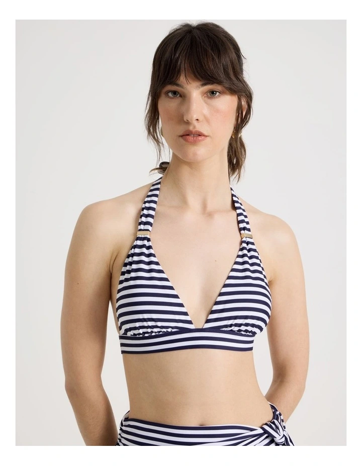 Eleanor Swim Top in Navy Stripe image 1