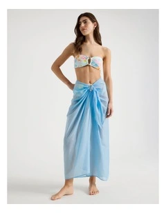 Genevieve Sheer Sarong in Blue