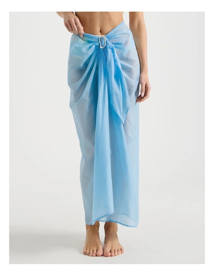 Genevieve Sheer Sarong in Blue image 2