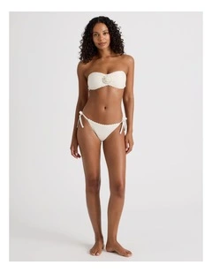 Dahlia Crochet Swim Bottom in White Crochet