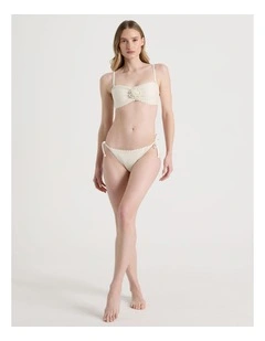 Dahlia Crochet Swim Bottom in White Crochet