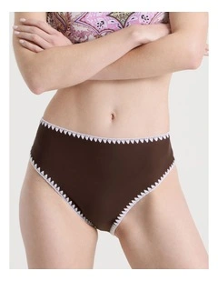 Lottie High rise Swim Bottom in Chocolate