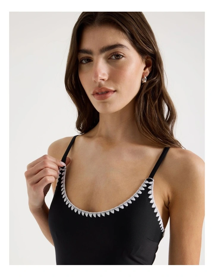 Bonnie Crochet Swimsuit in Black image 2
