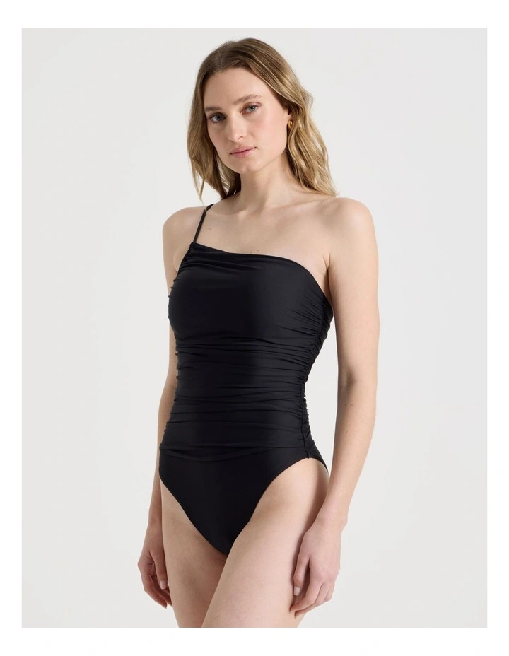 Candice One shoulder Swimsuit in Black image 1