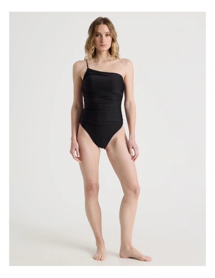 Candice One shoulder Swimsuit in Black image 4