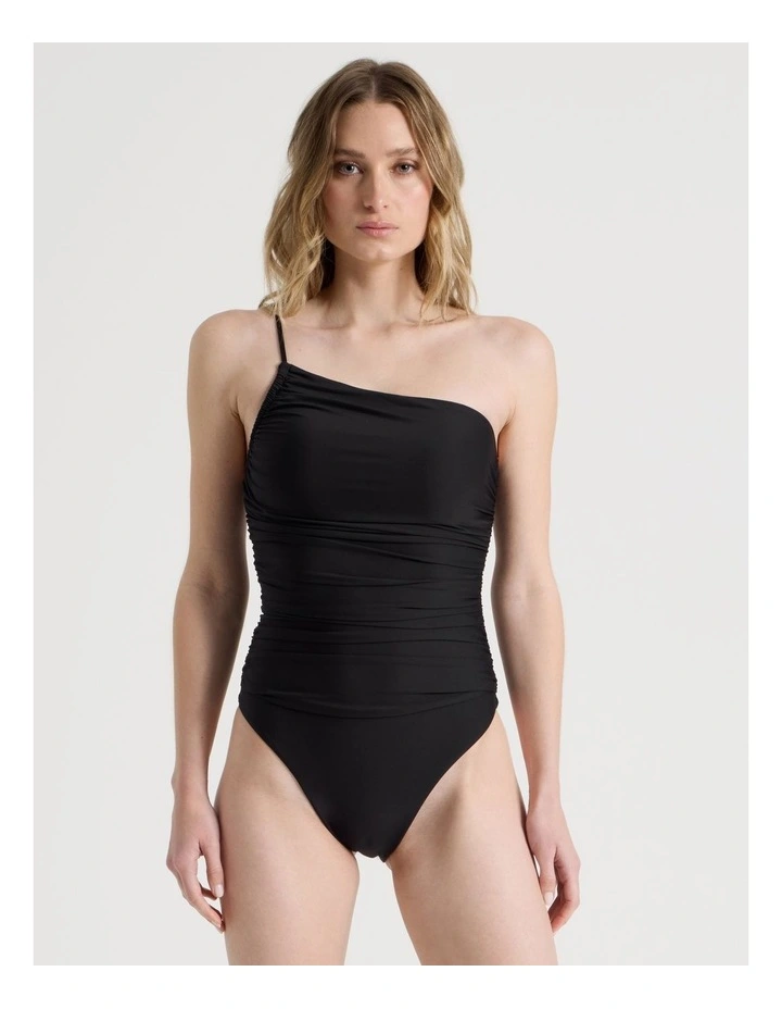 Candice One shoulder Swimsuit in Black image 5