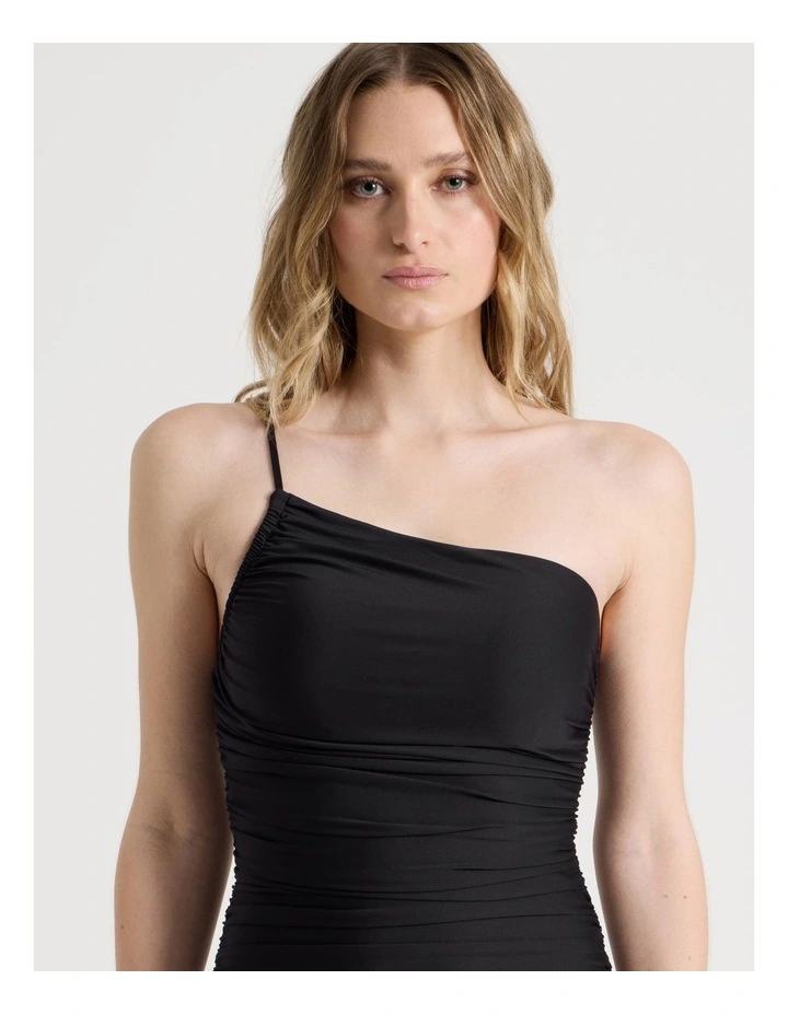 Candice One shoulder Swimsuit in Black image 7