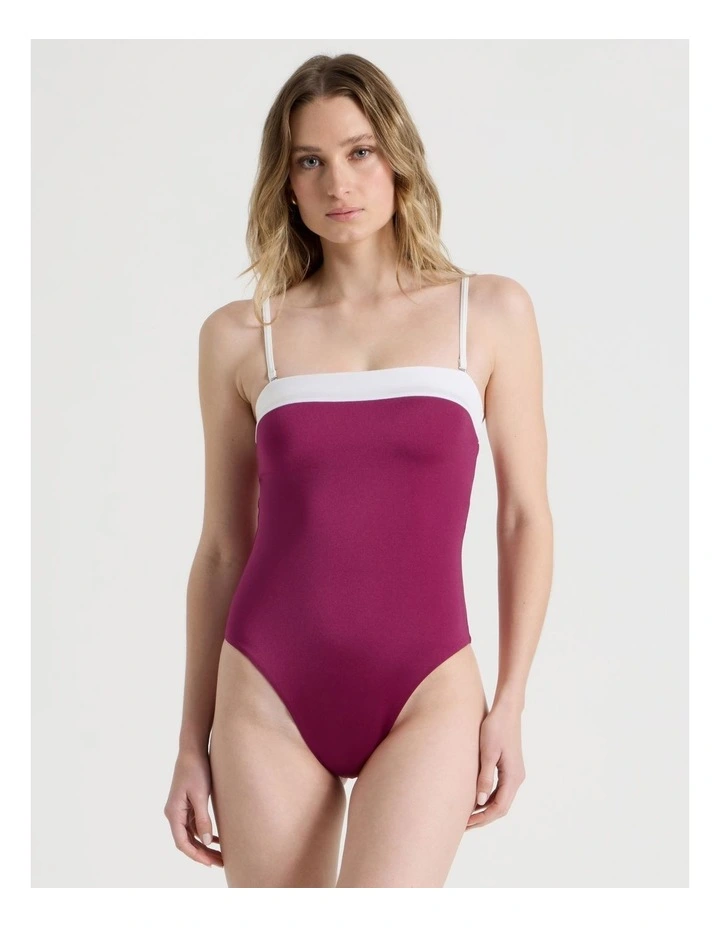Jasmine Swimsuit in Wine Red image 3