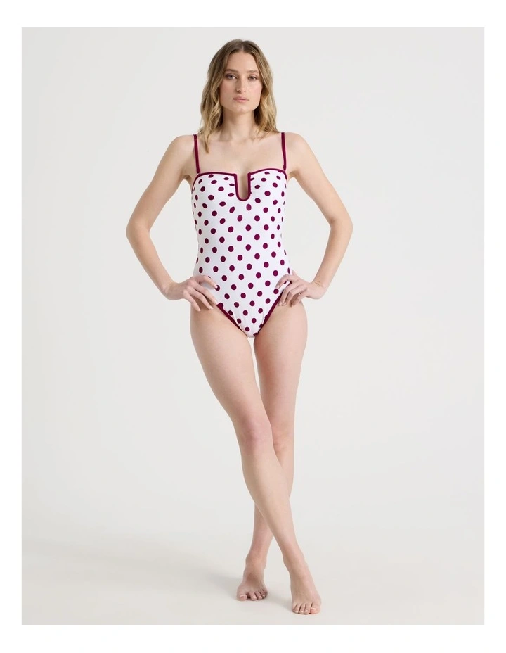 Leah Swimsuit in Cream/Wine Spot image 1
