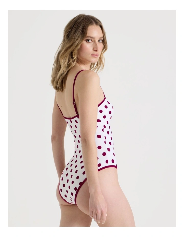Leah Swimsuit in Cream/Wine Spot image 4