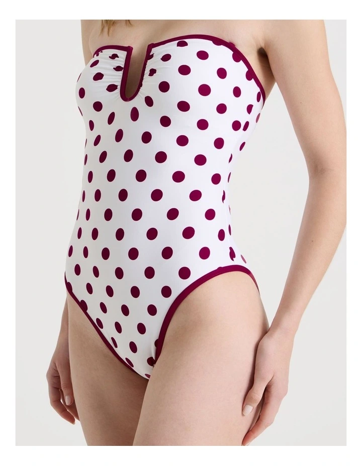 Leah Swimsuit in Cream/Wine Spot image 5