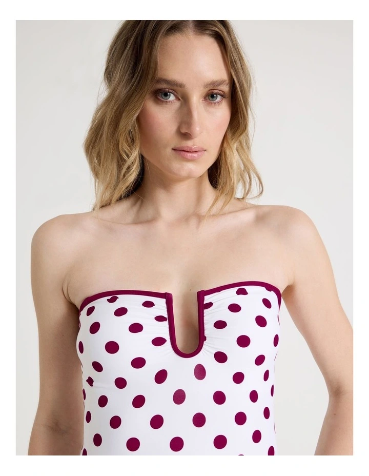 Leah Swimsuit in Cream/Wine Spot image 6