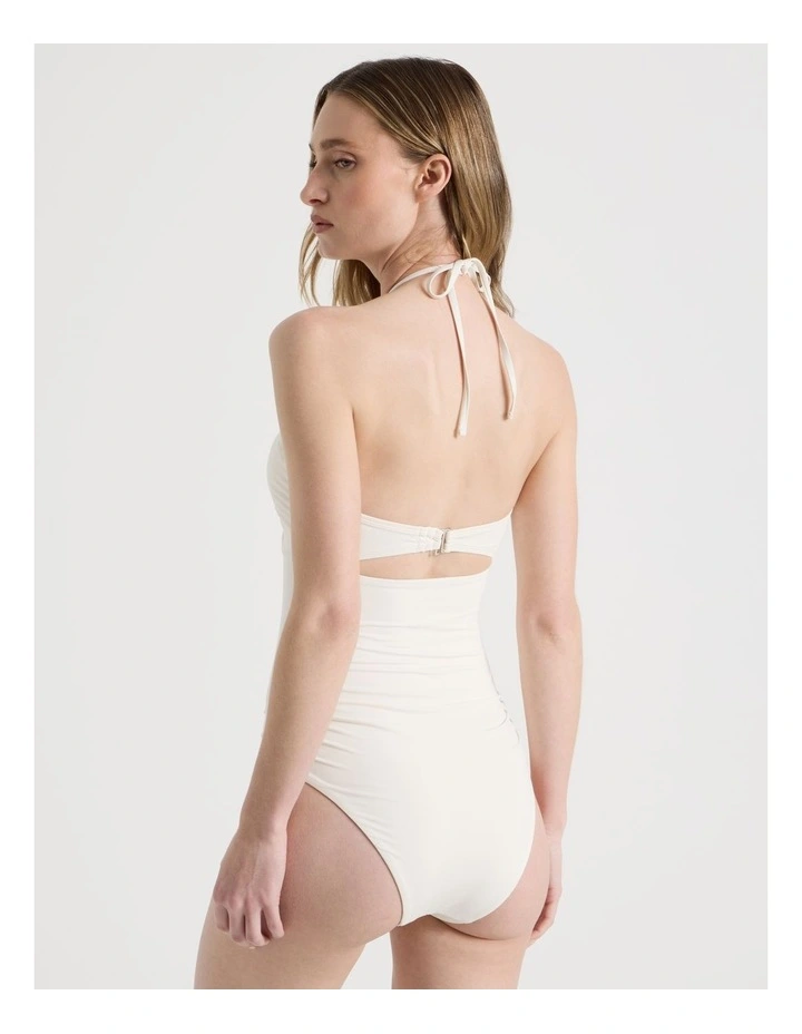 Theodora Flower Swimsuit in White Crochet Flower image 6