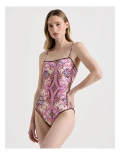 Bella Crochet Swimsuit in Patchwork