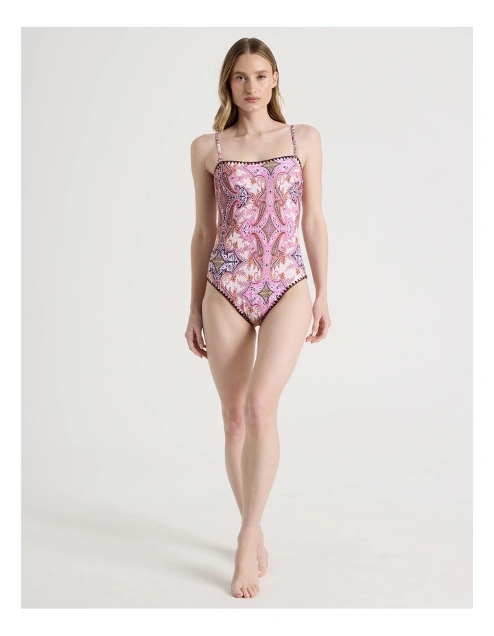 Bella Crochet Swimsuit in Patchwork image 3