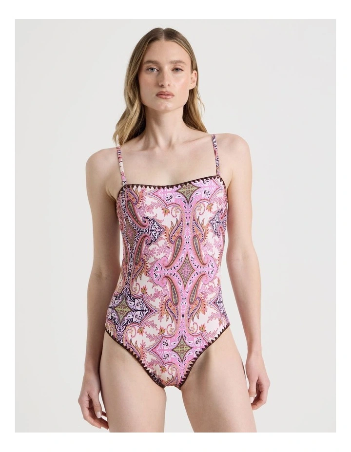 Bella Crochet Swimsuit in Patchwork image 4