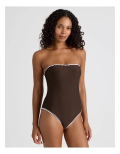 Bella Crochet Swimsuit in Chocolate