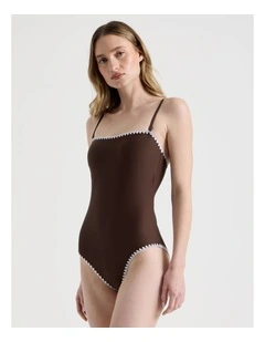 Bella Crochet Swimsuit in Chocolate