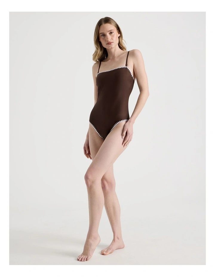 Bella Crochet Swimsuit in Chocolate image 4