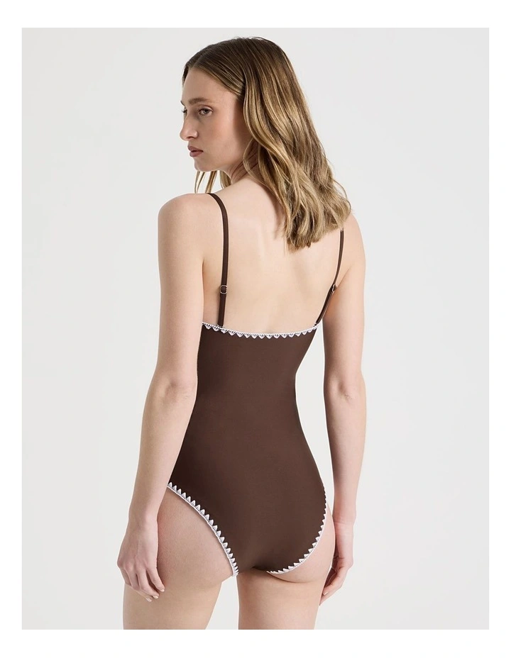 Bella Crochet Swimsuit in Chocolate image 5