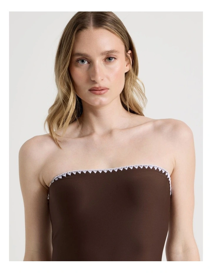 Bella Crochet Swimsuit in Chocolate image 6