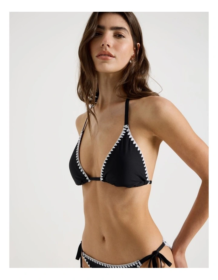 Rosie Crochet Swim Top in Black image 2