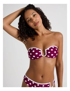 Leah Swim Top in Wine Spot