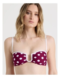Leah Swim Top in Wine Spot