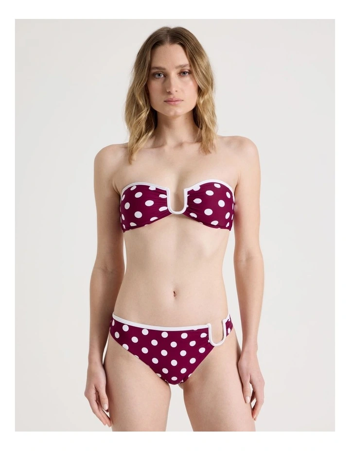 Leah Swim Top in Wine Spot image 2
