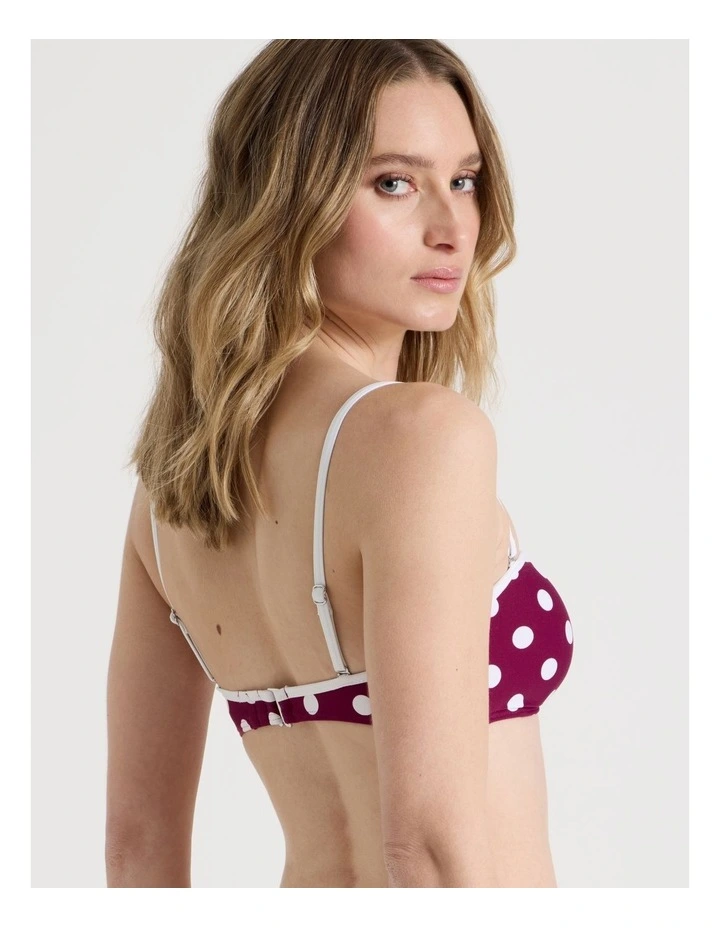 Leah Swim Top in Wine Spot image 5