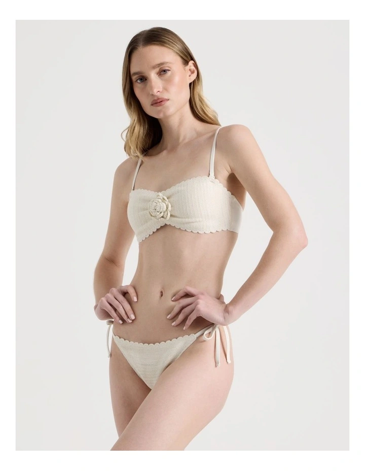 Theodora Flower Swim Top in White Crochet Flower image 3