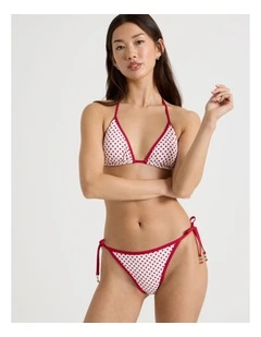 Kaia Contrast Swim Bottom in Chilli Red Spot